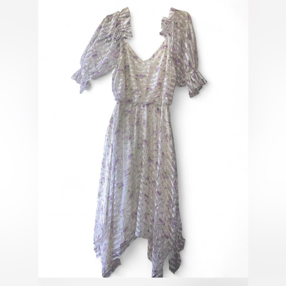 Elegant Purple Floral Women's Dress
